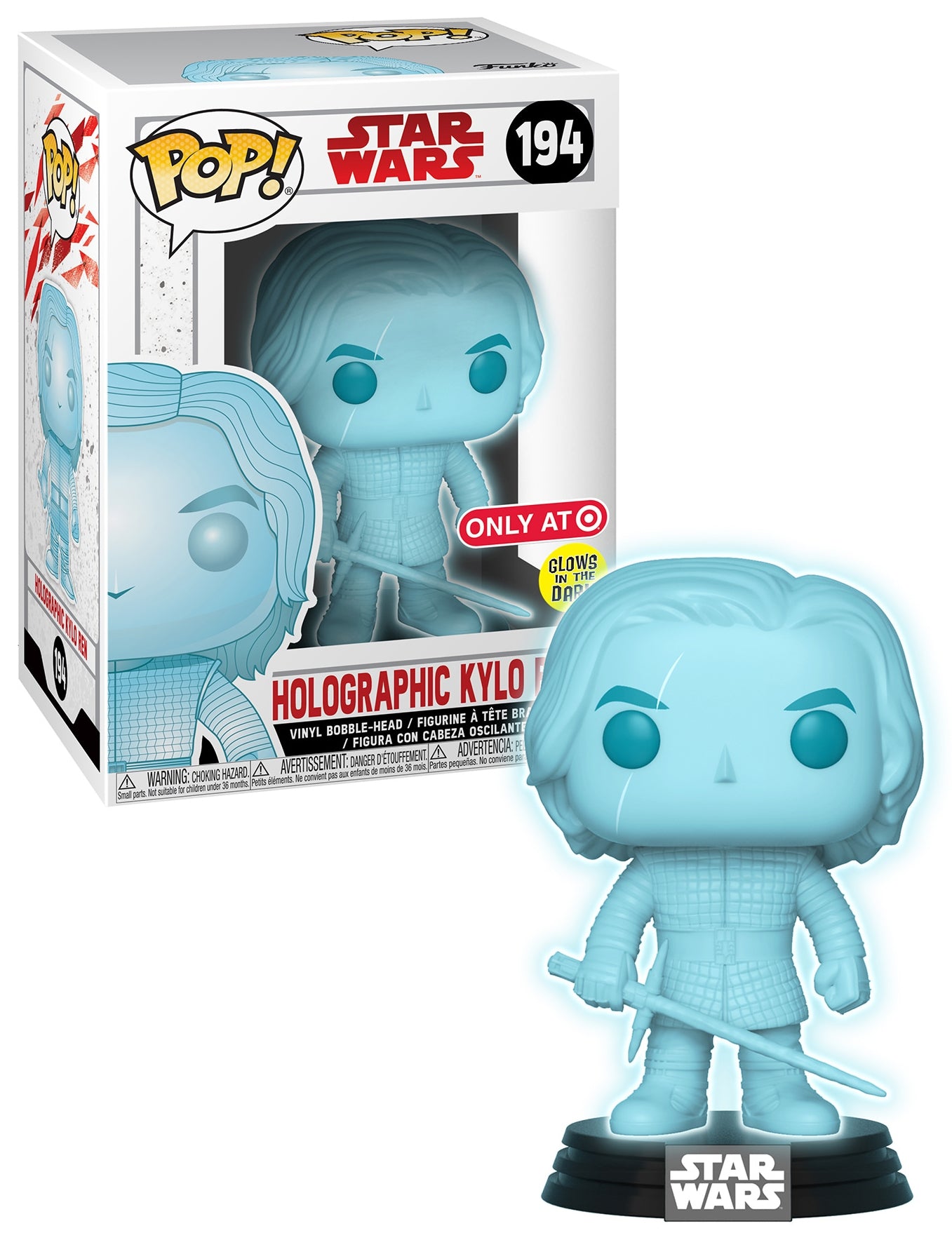 Image for Star Wars: Holographic Kylo Ren (Bobble-Head) (Glow in the Dark) (Target Exclusive) - Funko