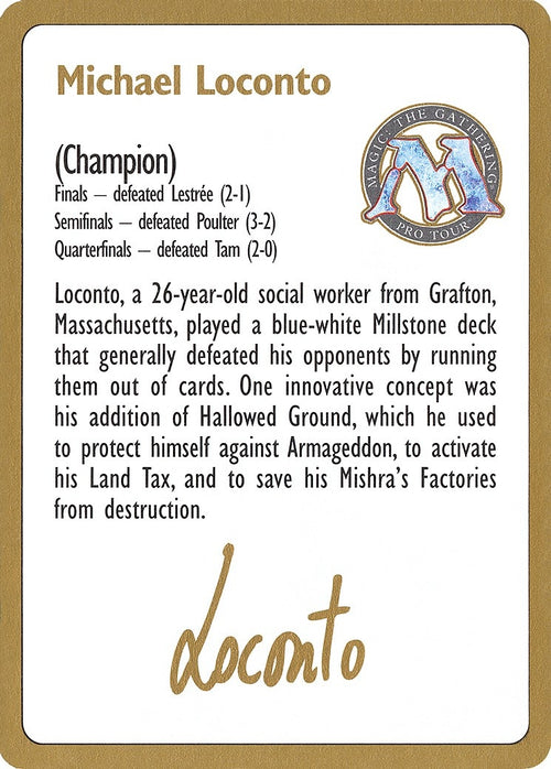 Image for 1996 Michael Loconto Biography Card (World Championship Decks) - Magic: The Gathering