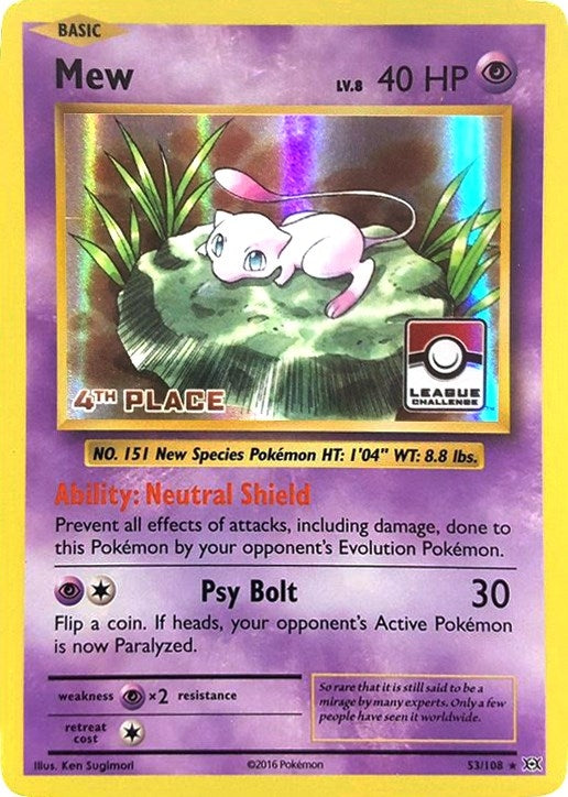 Image for Mew - 53/108 (League Challenge) [4th Place] (053/108) (PR) - Pokemon