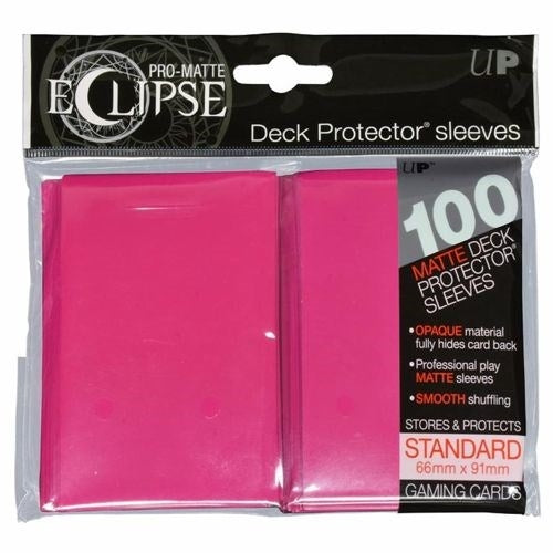 Image for PRO-Matte Eclipse Standard Deck Protector Sleeves - Hot Pink (Classic) (100-Pack) - Card Sleeves