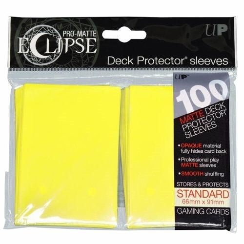 Image for PRO-Matte Eclipse Standard Deck Protector Sleeves - Lemon Yellow (Classic) (100-Pack) - Card Sleeves