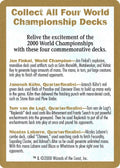 Image for 2000 World Championship Advertisement Card (World Championship Decks) - Magic: The Gathering