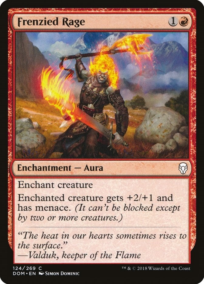 Image for Frenzied Rage (124) (Dominaria) - Magic: The Gathering