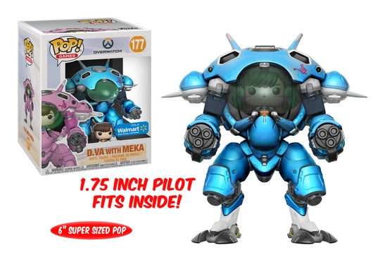 Image for Overwatch: D.Va with Meka Super Sized 6" (Blueberry) (Walmart Exclusive) - Funko