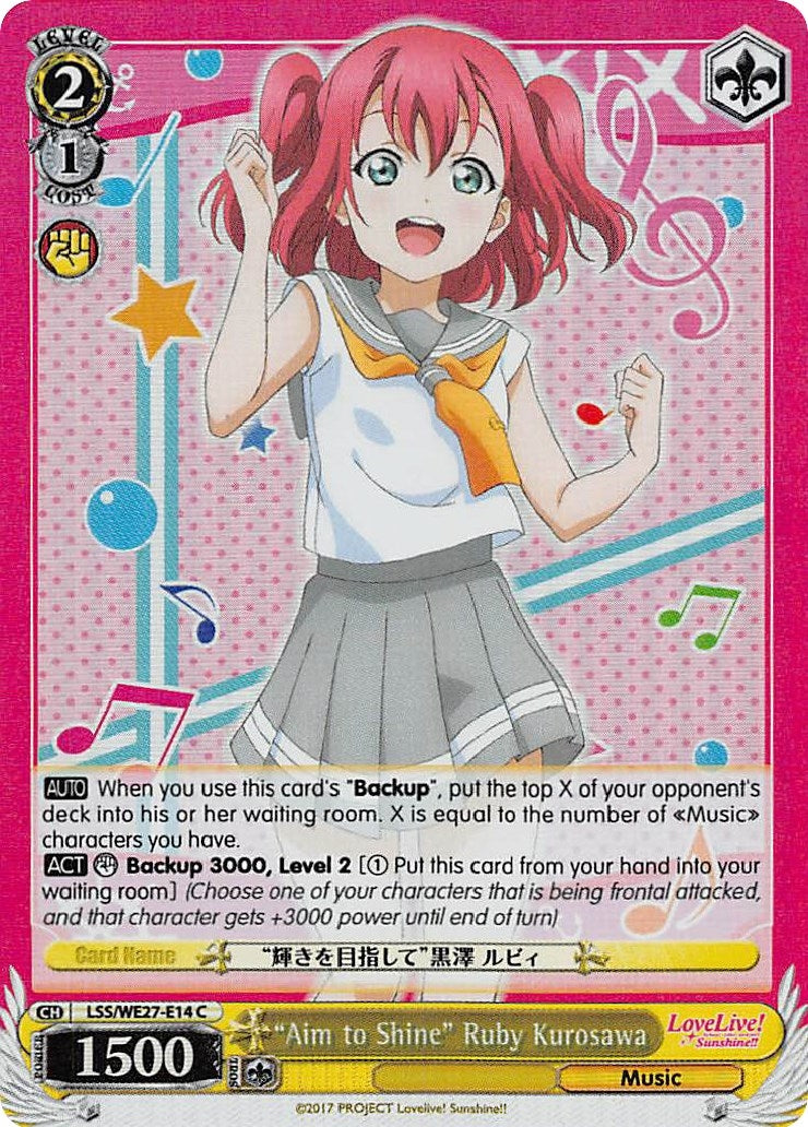 Image for "Aim to Shine" Ruby Kurosawa (Parallel Foil) (LSS/WE27-E14 C) (Love Live! Sunshine!! Extra Booster) - Weiss Schwarz