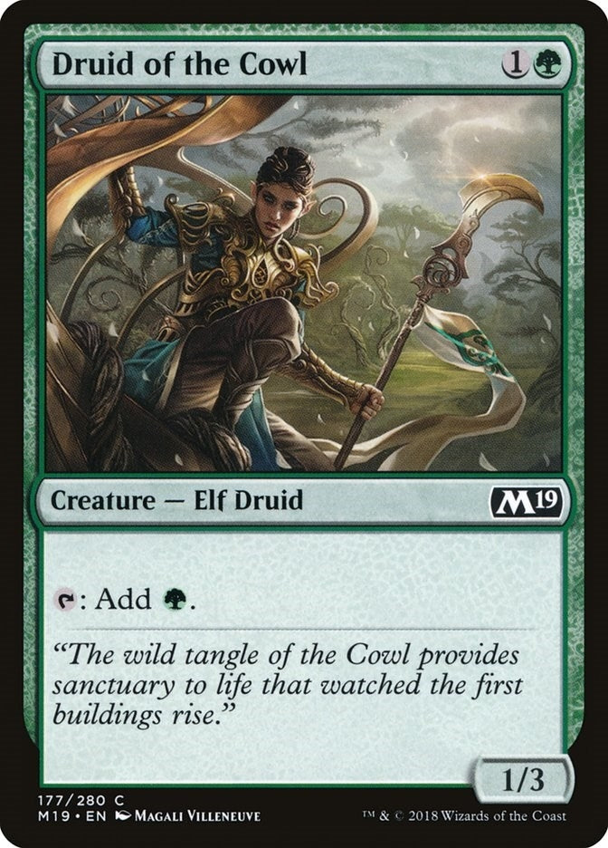 Image for Druid of the Cowl (177) (Core Set 2019) - Magic: The Gathering