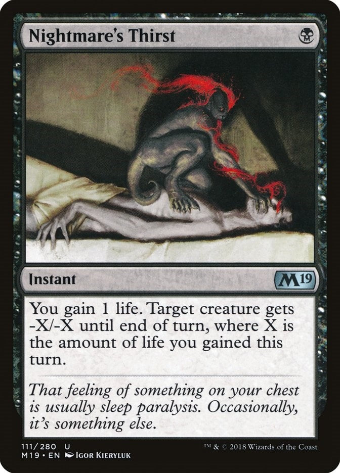 Image for Nightmare's Thirst (111) (Core Set 2019) - Magic: The Gathering