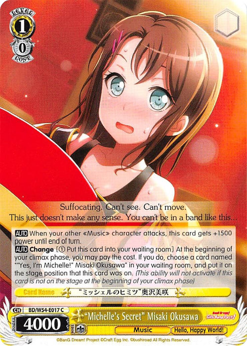 Image for "Michelle's Secret" Misaki Okusawa (BD/W54-E017 C) (BanG Dream! Girls Band Party!) - Weiss Schwarz