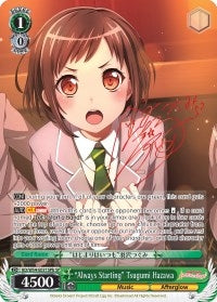 Image for "Always Starting" Tsugumi Hazawa (B) (SP) (BD/W54-E031SPb SP) (BanG Dream! Girls Band Party!) - Weiss Schwarz