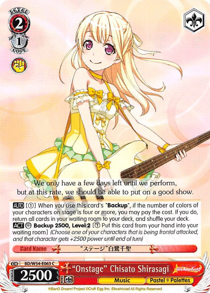 Image for "Onstage" Chisato Shirasagi (BD/W54-E063 C) (BanG Dream! Girls Band Party!) - Weiss Schwarz
