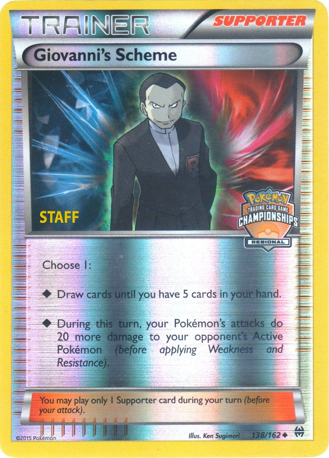 Image for Giovanni's Scheme - 138/162 (Regional Championships) [Staff] (138/165) (PR) - Pokemon