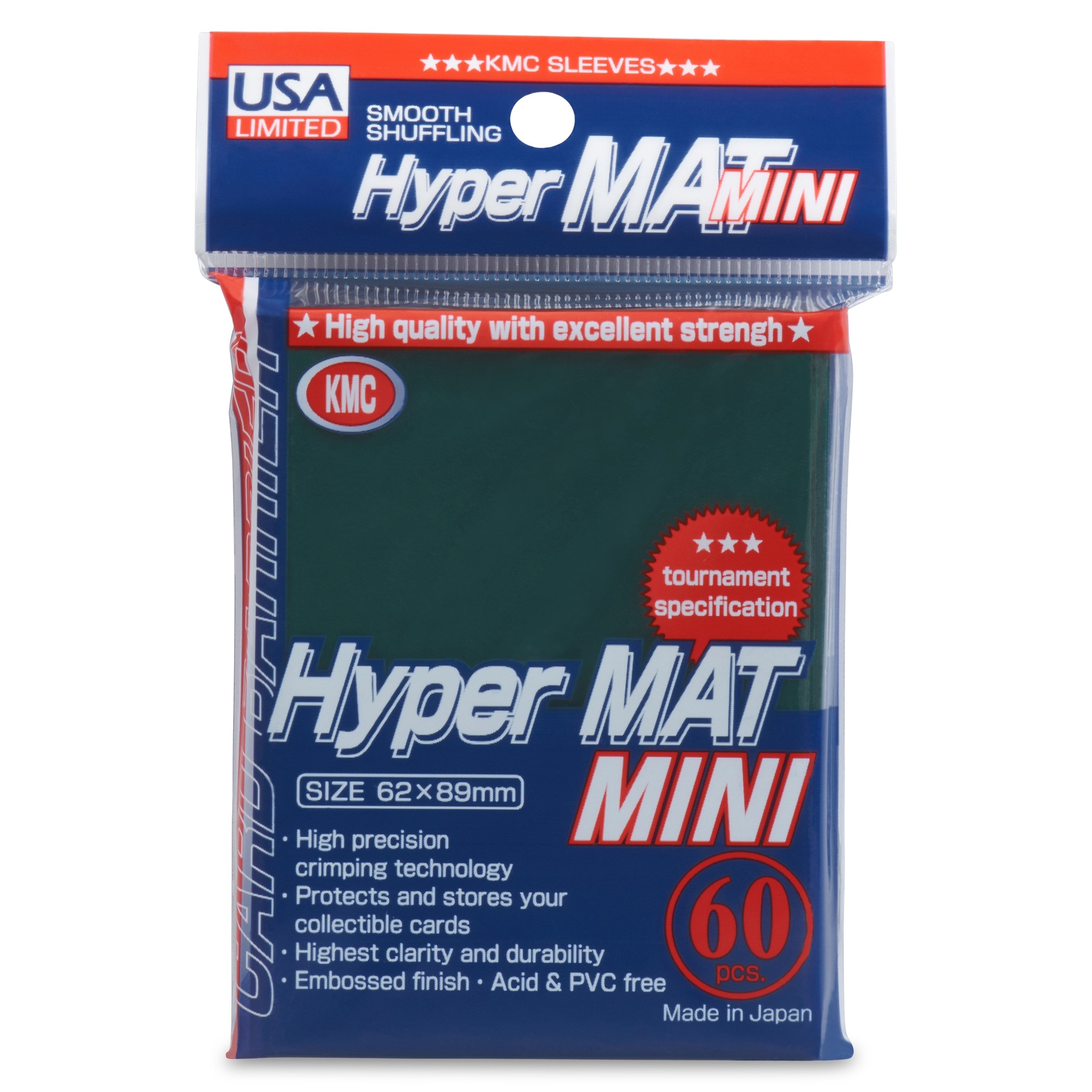 Image for USA Limited KMC Card Barrier - Hyper Matte Mini - Green (60-Pack) - Card Sleeves