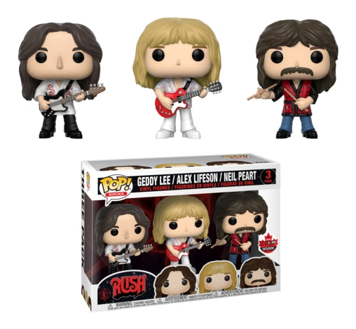 Image for Rocks: Rush: Geddy Lee / Alex Lifeson / Neil Peart 3-Pack (FAN EXPO Canada Exclusive) - Funko