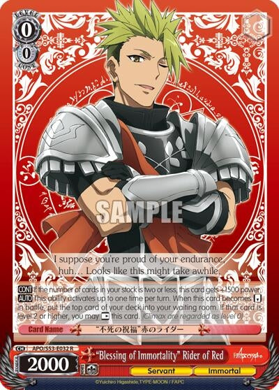 Image for "Blessing of Immortality" Rider of Red (APO/S53-E032 R) (Fate/Apocrypha) - Weiss Schwarz