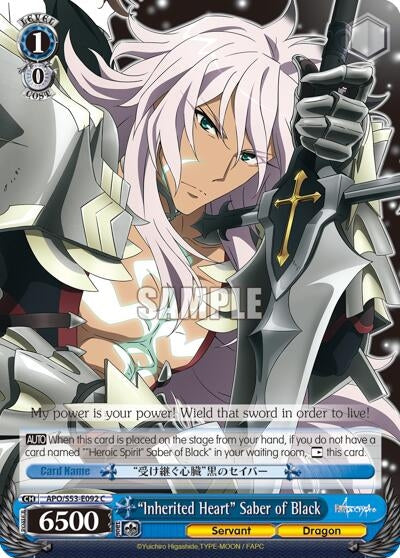 Image for "Inherited Heart" Saber of Black (APO/S53-E092 C) (Fate/Apocrypha) - Weiss Schwarz