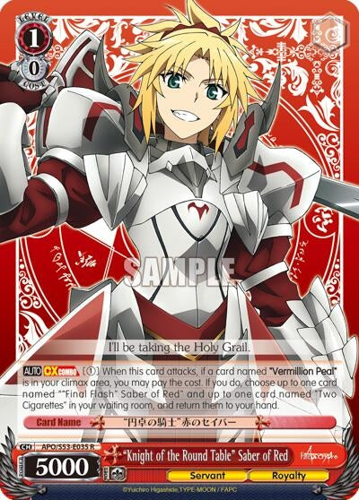 Image for "Knight of the Round Table" Saber of Red (APO/S53-E035 R) (Fate/Apocrypha) - Weiss Schwarz