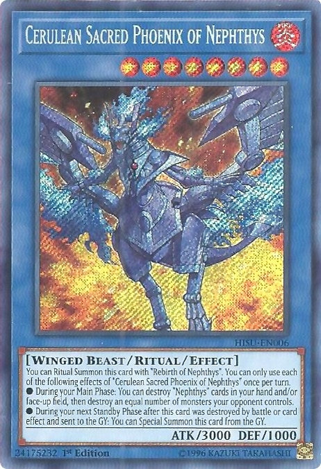 Image for Cerulean Sacred Phoenix of Nephthys (HISU-EN006) (HISU) - YuGiOh