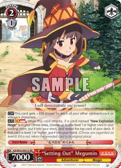 Image for "Setting Out" Megumin (SR) (KS/W55-E051S SR) (KonoSuba 2) - Weiss Schwarz
