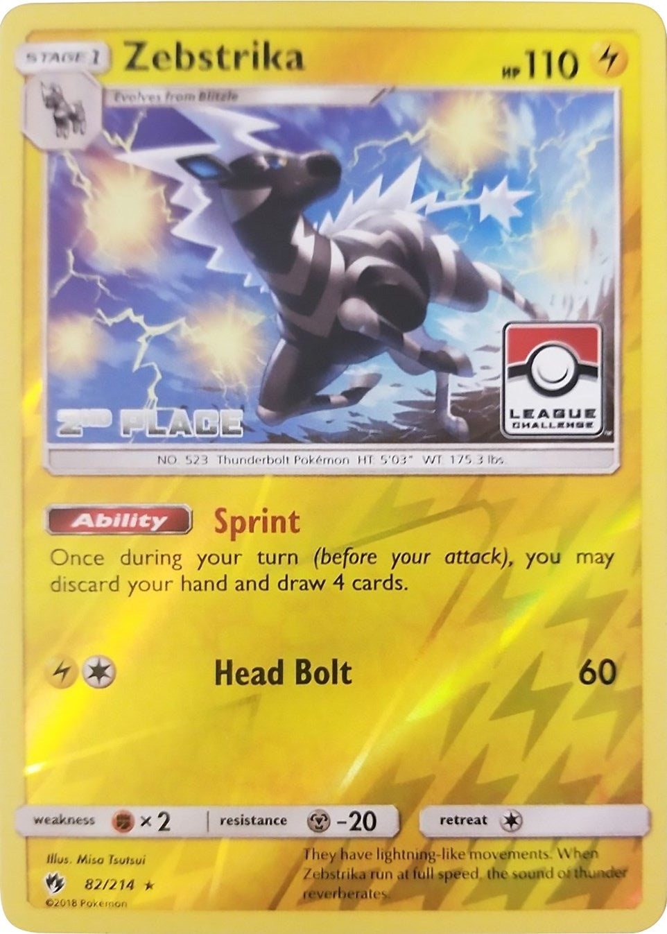 Image for Zebstrika - 82/214 (League Challenge) [2nd Place] (082/214) (PR) - Pokemon