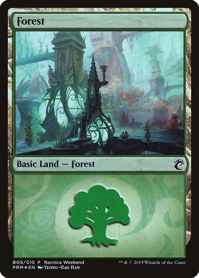 Image for Forest - Simic (B09) (9) (Launch Party & Release Event Promos) - Magic: The Gathering