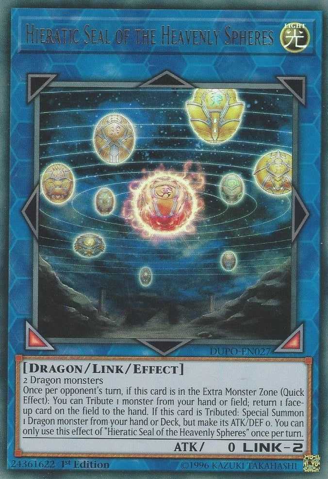 Image for Hieratic Seal of the Heavenly Spheres (DUPO-EN027) (DUPO) - YuGiOh
