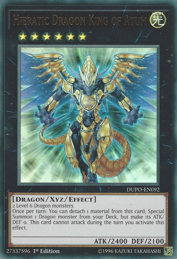 Image for Hieratic Dragon King of Atum (DUPO-EN092) (DUPO) - YuGiOh