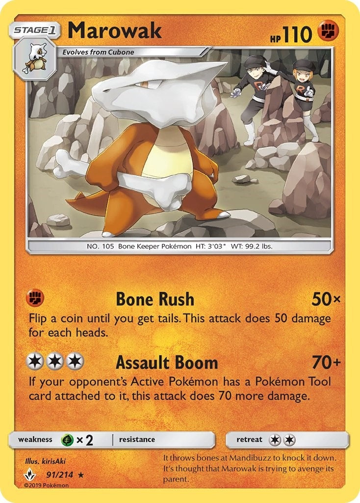 Image for Marowak (91/214) (SM10) - Pokemon