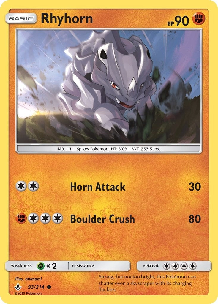 Image for Rhyhorn (93) (93/214) (SM10) - Pokemon