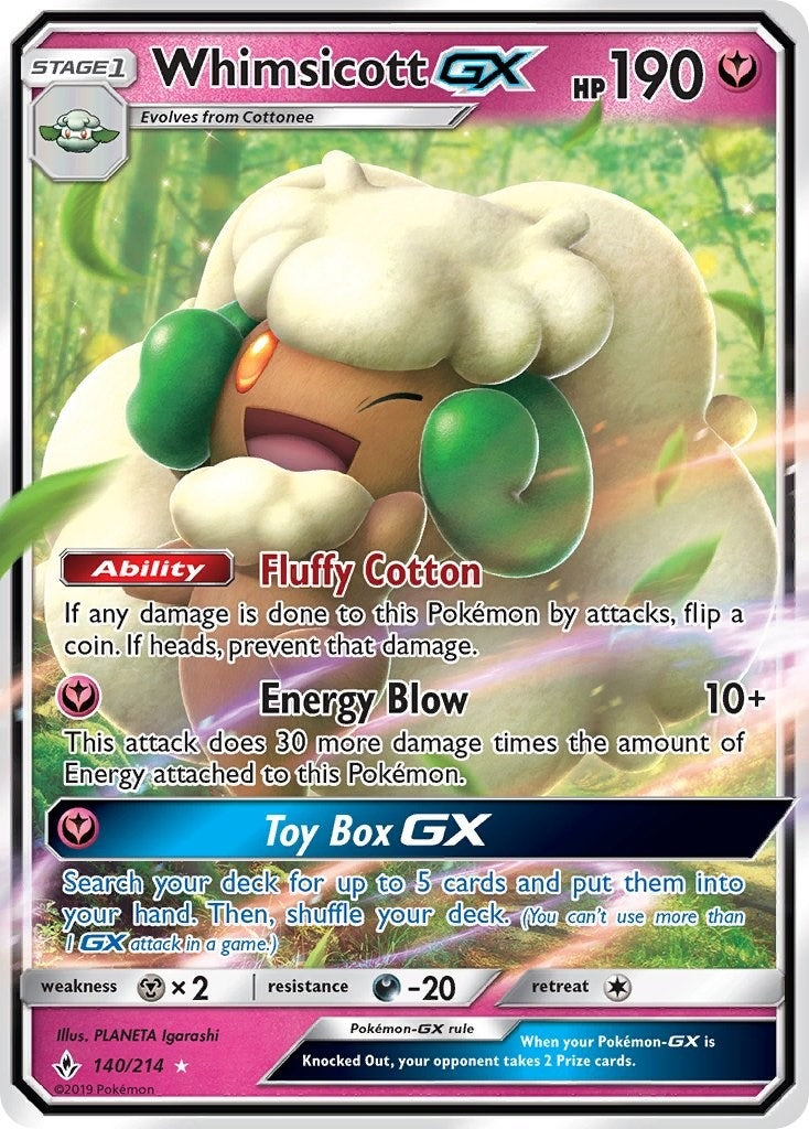 Image for Whimsicott GX (140/214) (SM10) - Pokemon