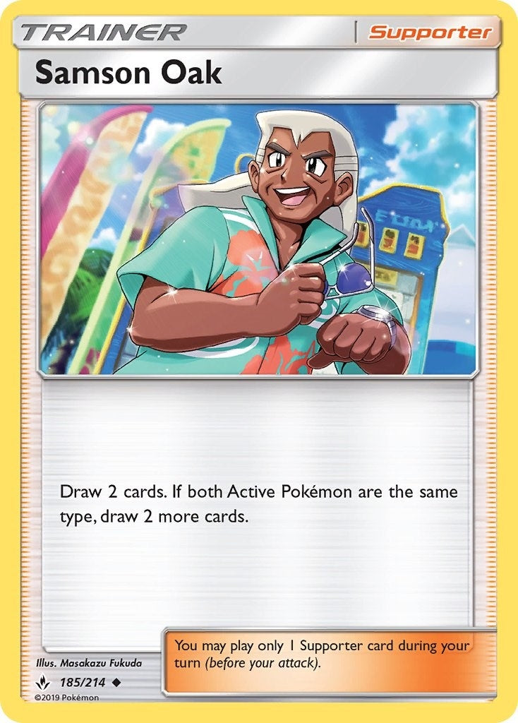 Image for Samson Oak (185/214) (SM10) - Pokemon