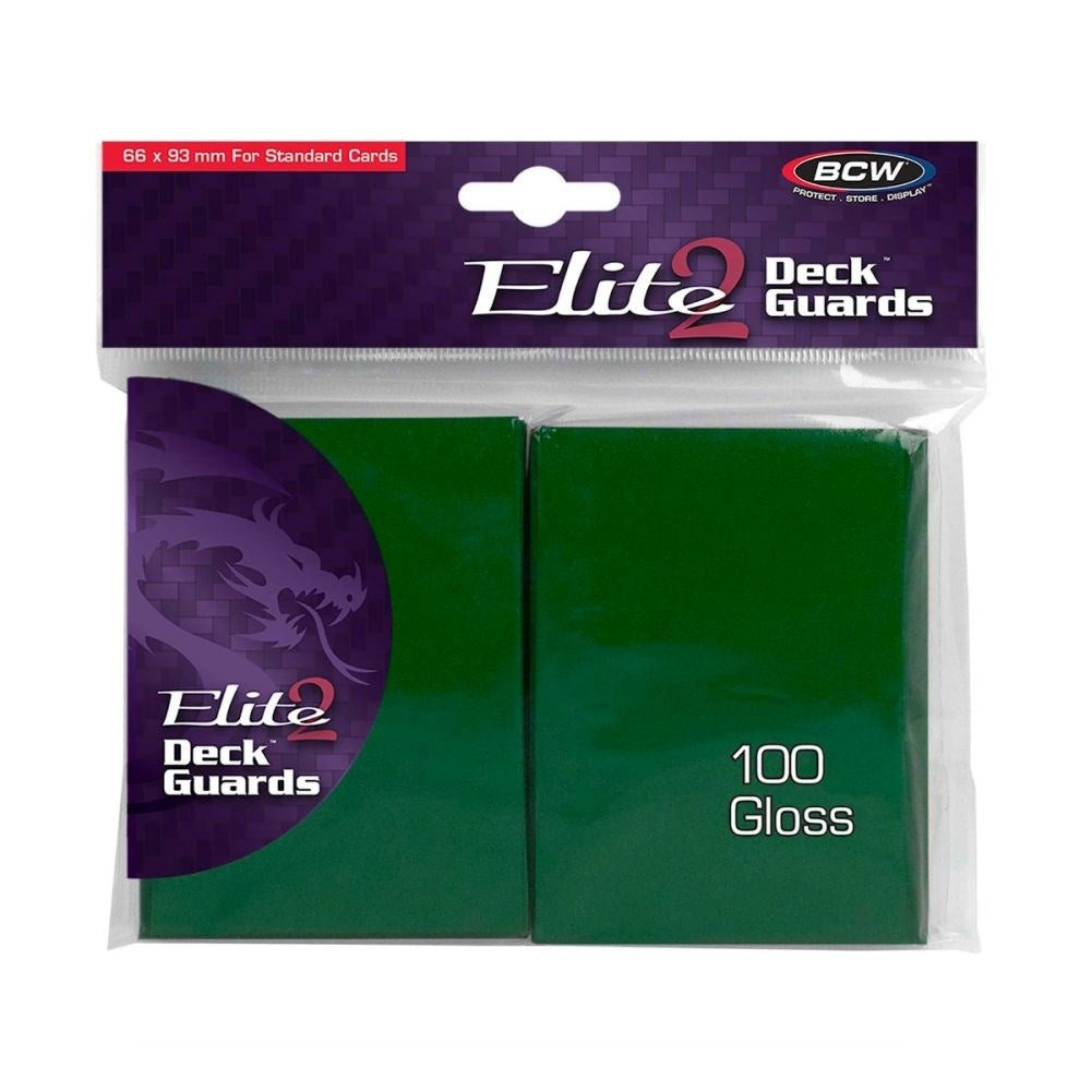 Image for Elite2 Deck Guards - Glossy Standard - Green (100-Pack) - Card Sleeves