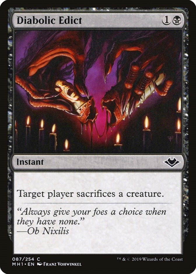 Image for Diabolic Edict (87) (Modern Horizons) - Magic: The Gathering