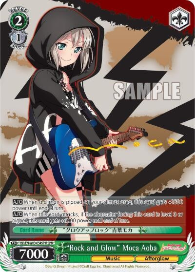 Image for "Rock and Glow" Moca Aoba (SPM) (BD/EN-W03-054SPM SPM) (BanG Dream! Girls Band Party! MULTI LIVE) - Weiss Schwarz