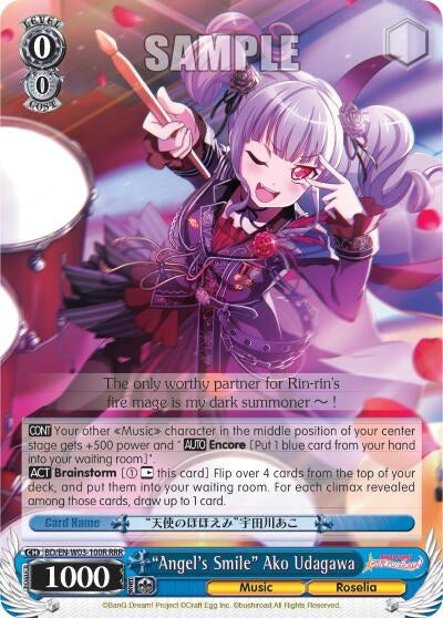 Image for "Angel's Smile" Ako Udagawa (RRR) (BD/EN-W03-100R RRR) (BanG Dream! Girls Band Party! MULTI LIVE) - Weiss Schwarz