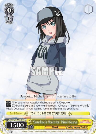 Image for "Everything In Moderation" Misaki Okusawa (BD/EN-W03-014 C) (BanG Dream! Girls Band Party! MULTI LIVE) - Weiss Schwarz