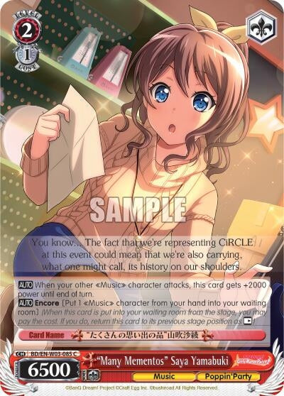 Image for "Many Mementos" Saya Yamabuki (BD/EN-W03-085 C) (BanG Dream! Girls Band Party! MULTI LIVE) - Weiss Schwarz