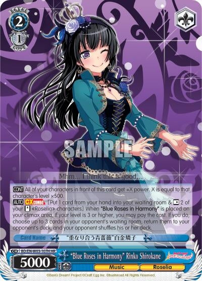 Image for "Blue Roses in Harmony" Rinko Shirokane (HR) (BD/EN-W03-107H HR) (BanG Dream! Girls Band Party! MULTI LIVE) - Weiss Schwarz