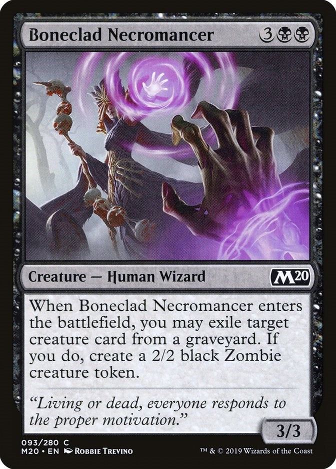 Image for Boneclad Necromancer (93) (Core Set 2020) - Magic: The Gathering