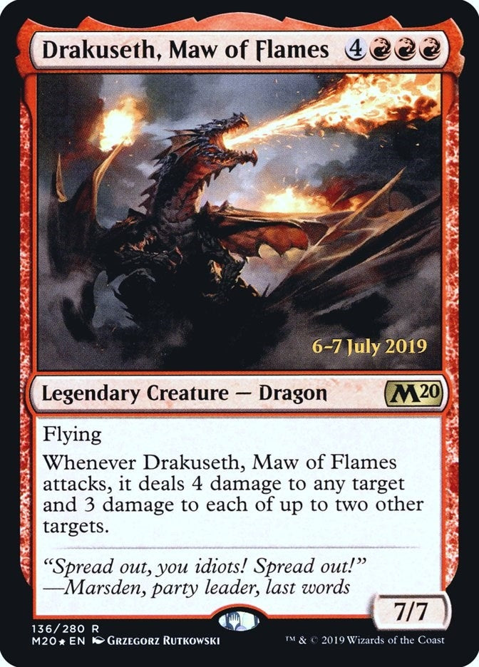 Image for Drakuseth, Maw of Flames (M20) (136) (Prerelease Cards) - Magic: The Gathering