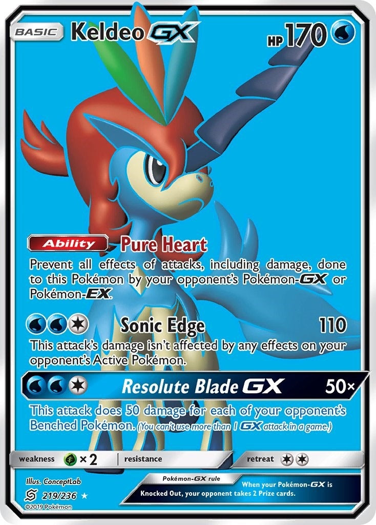 Image for Keldeo GX (Full Art) (219/236) (SM11) - Pokemon