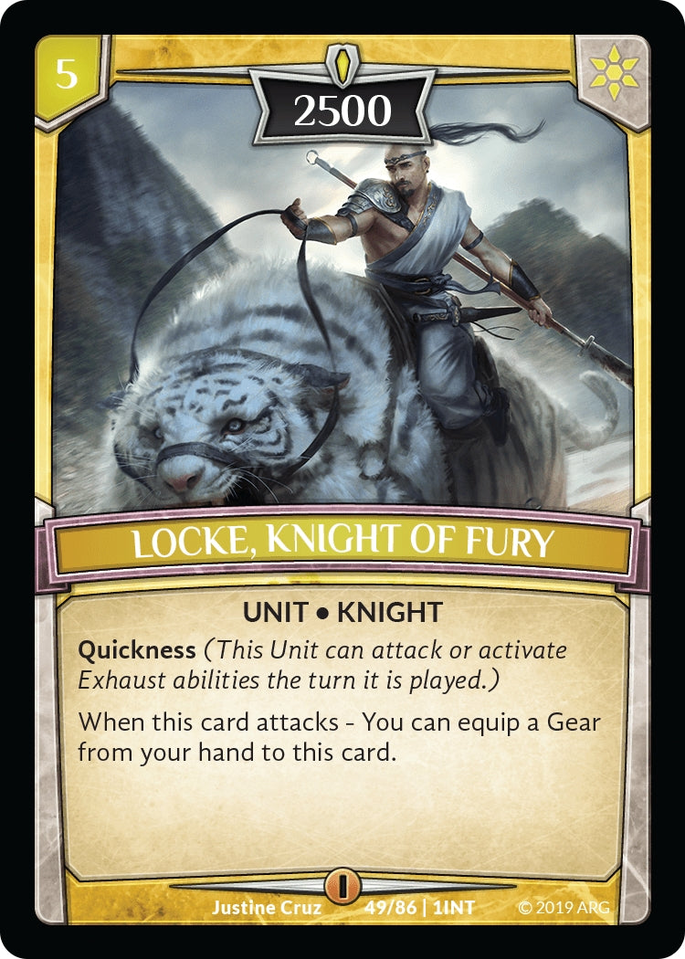 Image for Locke, Knight of Fury (49/86 | 1INT) (Intro Decks - 2019) - Argent Saga TCG