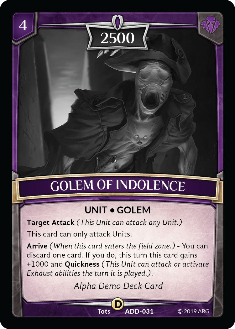 Image for Golem of Indolence (ADD-031) (Alpha Demo Intro Decks) - Argent Saga TCG