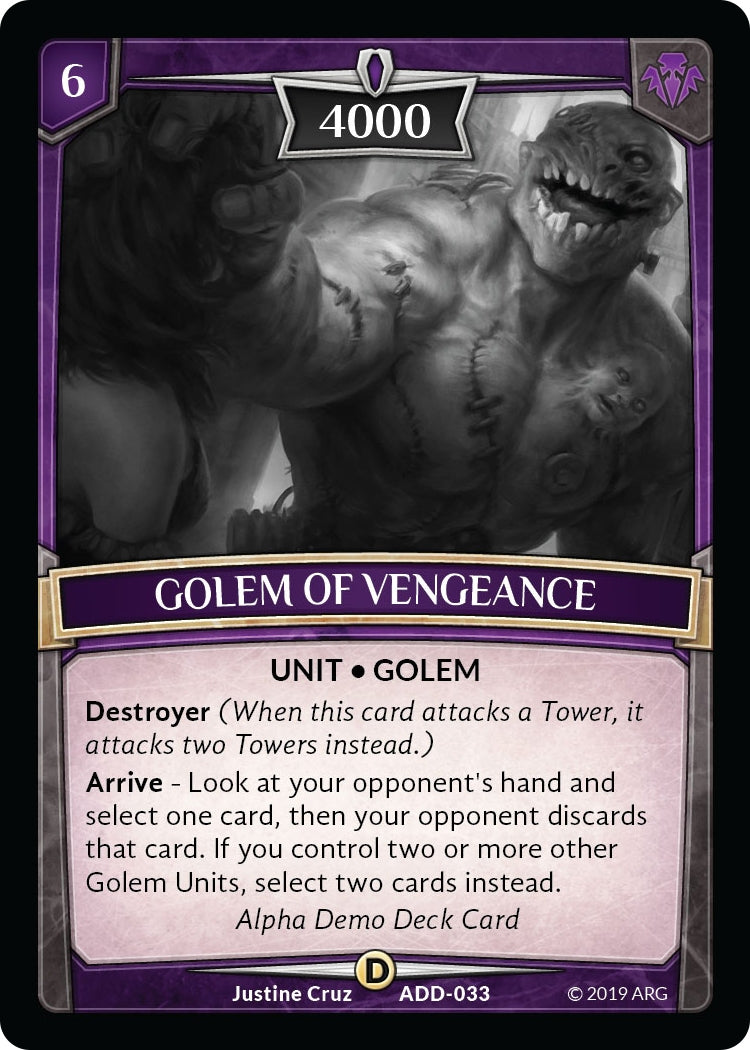 Image for Golem of Vengeance (ADD-033) (Alpha Demo Intro Decks) - Argent Saga TCG