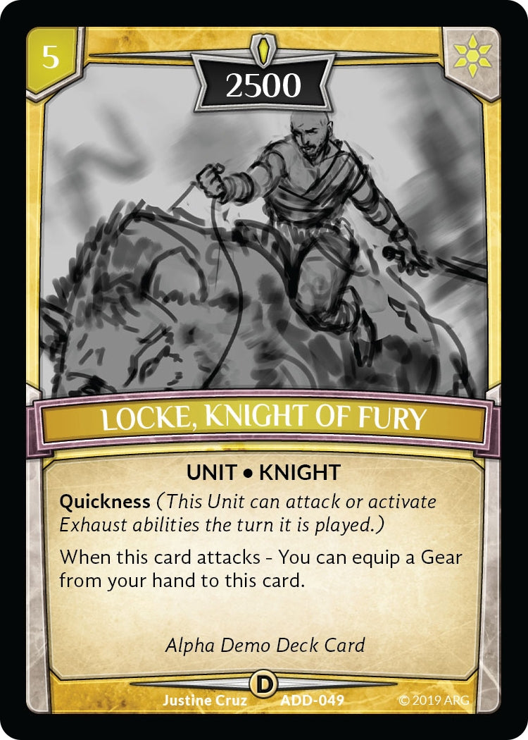 Image for Locke, Knight of Fury (ADD-049) (Alpha Demo Intro Decks) - Argent Saga TCG