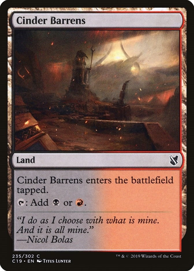 Image for Cinder Barrens (235) (Commander 2019) - Magic: The Gathering