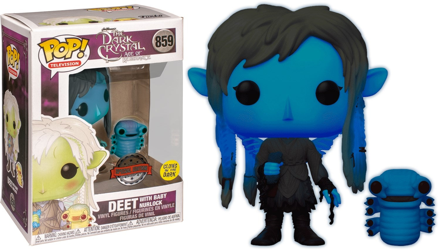 Image for The Dark Crystal - Age of Resistance: Deet with Baby Nurlock (Special Edition) (GITD) - Funko