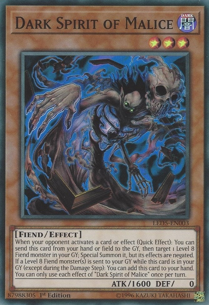 Image for Dark Spirit of Malice (LED5-EN003) (LED5) - YuGiOh