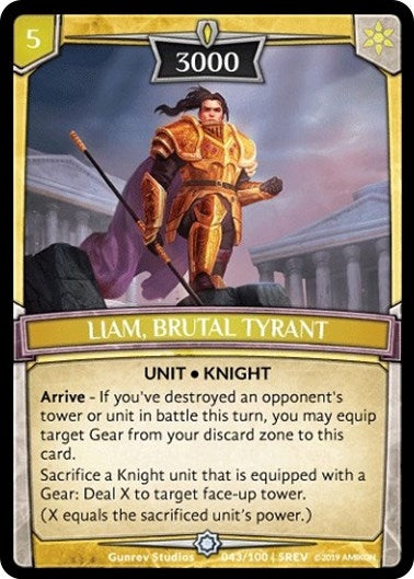 Image for Liam, Brutal Tyrant (43/100 | 5REV) (Revelations) - Argent Saga TCG