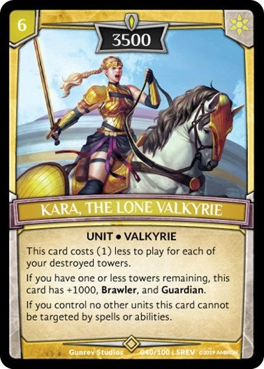 Image for Kara, the Lone Valkyrie (40/100 | 5REV) (Revelations) - Argent Saga TCG