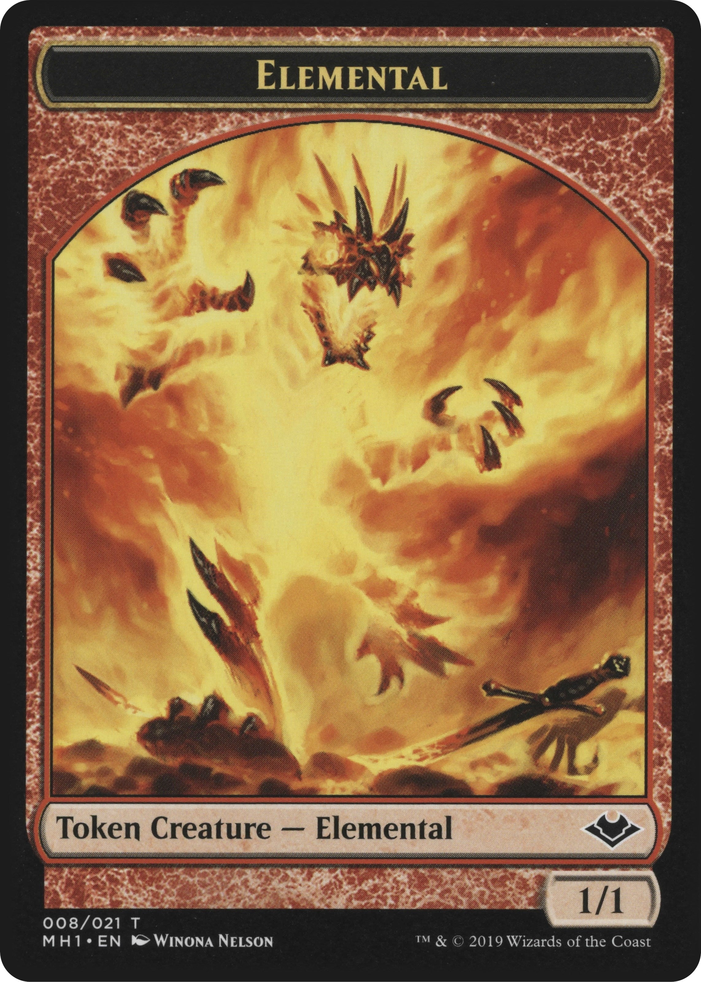 Image for Elemental (008) // Emblem - Wrenn and Six Double-Sided Token (8 // 21) (Modern Horizons) - Magic: The Gathering